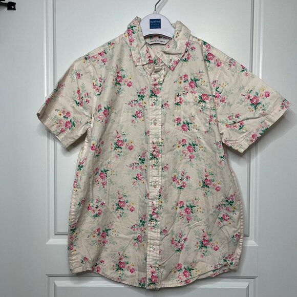 Janie and Jack Floral Poplin Shirt Boys Size 12 Button‎ Down 100% Cotton Easter - Picture 2 of 8